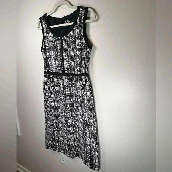 Lands End Sleeveless Tweed Black White Plaid Sheath Dress Women’s Size 6T (Tall) - Picture 6 of 12